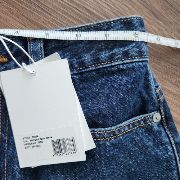 Ganni Betzy Dark Blue Stone High‎ Rise Slim Flare Jean 25/32 NWT $195 - Picture 9 of 12